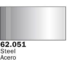 Vallejo Metallic Steel Premium (60ml Bottle) Hobby and Model Acrylic Paint #62051