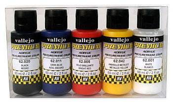 Vallejo 60ml Bottle Basic Opaque Premium Paint Set (5 Colors) Hobby and Model Paint Set #62101