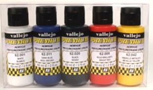 Vallejo 60ml Bottle Metallic Premium Paint Set (5 Colors) Hobby and Model Paint Set #62103