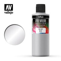 Vallejo Metallic Silver Premium airbrush color 200ML Hobby and Model Acrylic Paint #63048