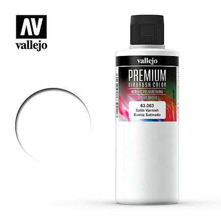 Vallejo Satin Varnish Premium airbrush color 200ML Hobby and Model Acrylic Paint #63063