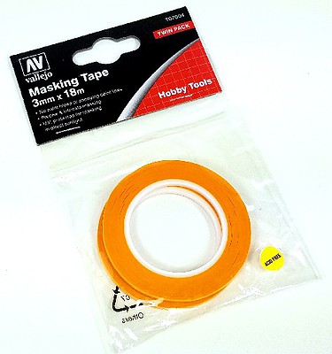 Vallejo Precision Masking Tape 3mmx18m (2/pk) Painting Mask Tape #7004