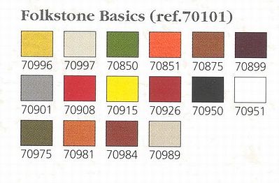 Vallejo FOLKSTONE BASIC Set #1 17ml (16 Paints) Hobby and Model Paint Set #70101