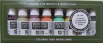 Vallejo 17ml Bottle Transparents Model Color Paint Set (8 Colors) Hobby and Model Paint Set #70136