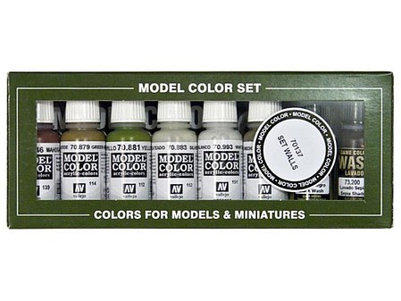 Vallejo Paint 17ml Bottle Basic USA Model Color Paint Set (16 Colors)