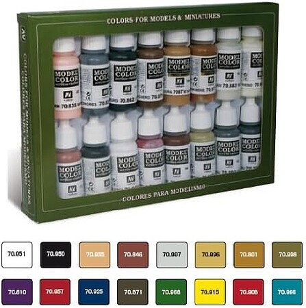 Vallejo Game Color Intro Paint Set of 16 Acrylic Colors for Models &  Miniatures, Vallejo Game Color Set 