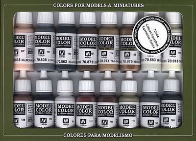 Vallejo EQUESTRIAN COLORS PAINT SET (16 Colors) Hobby and Model Paint Set #70144
