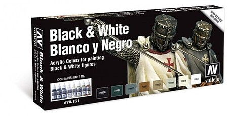 Vallejo Black and White Color Set