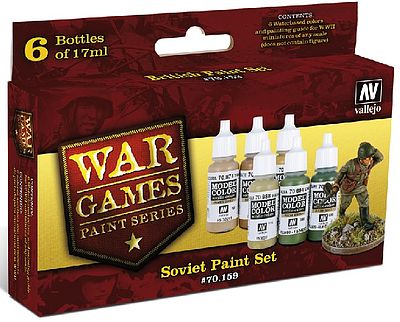 Vallejo Soviet Army WWII War Games Paint Set (6 Colors) Hobby and Model Paint Set #70159