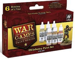 Vallejo US Army WWII War Games Paint Set (6 Colors) Hobby and Model Paint Set #70160 Vallejo US Army WWII War Games Paint Set (6 Colors) Hobby and Model Paint Set #70160