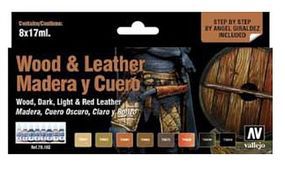WWII Wood/Leather Model Paint Set (8 Colors) Hobby and Model Paint Set #70182