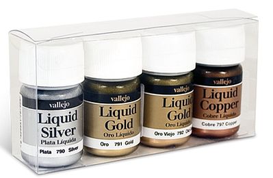Vallejo Metallic Model Color Paint Set (4 Colors) Hobby and Model Paint Set #70199