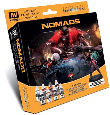 Vallejo Infinity Nomads w/Alguacil Miniature Figure Paint Set Hobby and Model Paint Set #70233