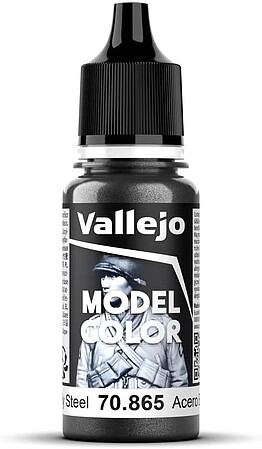 Vallejo Model Color OILY STEEL 17ml Hobby and Model Acrylic Paint #70865