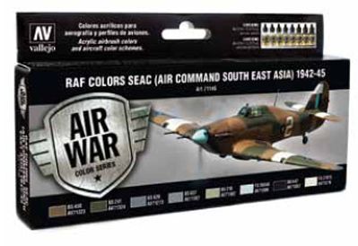 Vallejo RAF Colors SEAC 1942-1945 Model Air Hobby and Model Paint Set #71146