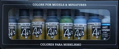 Vallejo WWII RAF Desert Model Air Paint Set (8 Colors) Hobby and Model Paint Set #71163