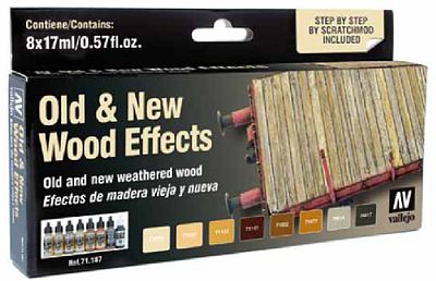 Vallejo Old & New Wood Effects Paint Set Hobby and Model Paint #71187