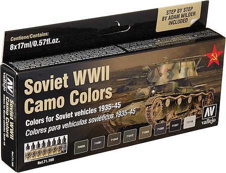 Vallejo Paint 17ml Bottle Cold War & Modern Russian Green Patters Model Air  AFV Paint Set (8 Colors) 