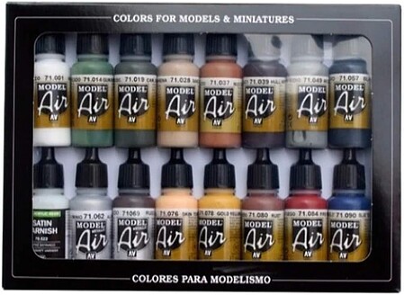 Vallejo RR EUROPE MODEL AIR (16 Colors) Hobby and Model Acrylic Paint #71191