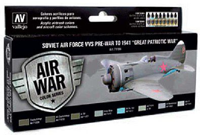 Vallejo Soviet Air Force VVS Pre-War to 1941 Great Patriotic War Hobby and Model Paint Set #71196