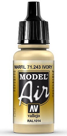 Vallejo Ivory Matt Model Air 17ml Bottle Hobby and Model Acrylic Paint #71243