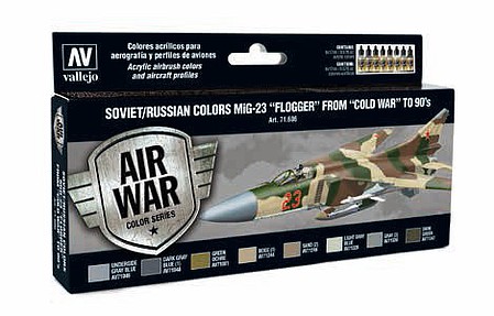 Vallejo Soviet/Russian Colors MiG23 Flogger from Cold War Hobby and Model Acrylic Paint Set #71606