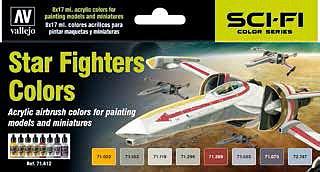 Vallejo Star Fighter Sci-Fi Colors Model Air (8 Colors) Hobby and Model Paint Set #71612