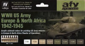 Vallejo WWII US Army Europe & North Africa 1942-1945 Model Air AFV Hobby and Model Paint Set #71625