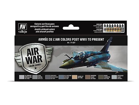 Vallejo Arme de lAir colors post WWII Model air paints Hobby and Model Acrylic Paint Set #71627