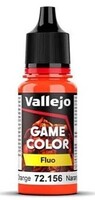 Vallejo Orange Fluorescent Game Color 17ml Bottle Hobby and Model Acrylic Paint #72156