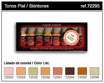 Vallejo Skin Tones Game Color Paint Set (8 Colors) Hobby and Model Paint Set #72295