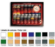 Vallejo Introduction Game Color Paint Set (16 Colors) Hobby and Model Paint Set #72299
