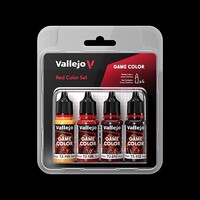 Vallejo Red Game Color Paint Set (4 Colors) (18ml) Hobby and Model Acrylic Paint Set #72377