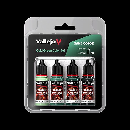 Vallejo Cold Green Game Color Paint Set (4 Colors) (18ml) Hobby and Model Acrylic Paint Set #72383