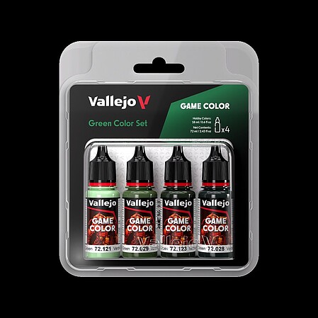 Vallejo Green Game Color Paint Set (4 Colors) (18ml) Hobby and Model Acrylic Paint Set #72384