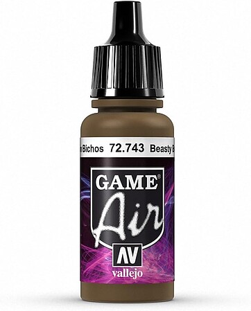 Vallejo Game Air Beastly Brown 17ml Hobby and Model Acrylic Paint #72743