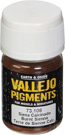 Vallejo Burnt Sienna Pigment Powder (30ml) Paint Pigment #73106