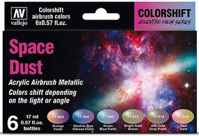 Space Dust Colorshift Metallic Paint Set (6 Colors) Hobby and Model Paint Set #77091