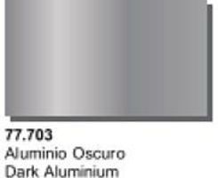 Vallejo Dark Aluminum Metal Color (32ml Bottle) Hobby and Model Acrylic Paint #77703