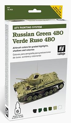 AFV Russian Green 4BO Paint Set (6 Colors) Vallejo Paint