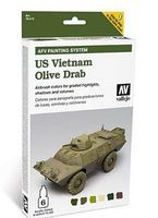 US Vietnam Olive Drab AFV Paint Set (6 Colors) Hobby and Model Paint Set #78412