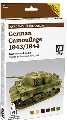 Vallejo German Camouflage 1943-44 AFV Paint Set (6 Colors) Hobby and Model Paint Set #78414