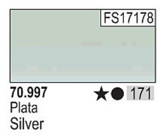 Vallejo (bulk of 6) 17ml Bottle Silver Model Color (6/Bx) Vallejo (bulk of 6) 17ml Bottle Silver Model Color (6/Bx)