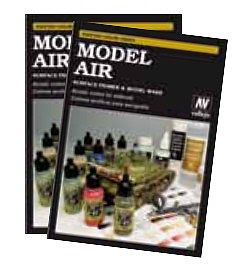Vallejo Model Air, Washes & Primers Hand Painted Color Chart Hobby and Model Paint Supply #cc971