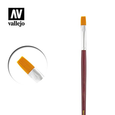 Vallejo Toray Flat Rectangle handle NO. 4 Hobby and Model Paint Brush #pm05004
