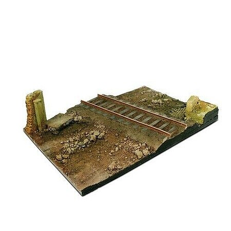 Vallejo 31X21 Country Road with Railway (unpainted) Plastic Model Military Diorama 1/35 #sc104