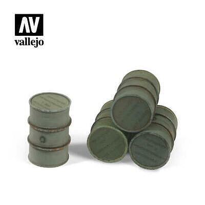 Vallejo Wehrmacht Fuel Drums (unpainted) Plastic Model Military Diorama 1/35 Scale #sc205