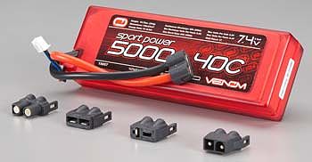 Venom LiPo 2S 7.4V 5000mAh 40C Sport Power Univ Plug