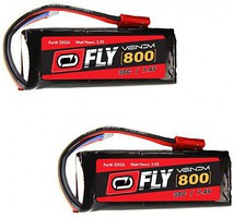 Venom LiPo 2S 7.4V 800mAh 30C JST Plug (2) Venom LiPo 2S 7.4V 800mAh 30C JST Plug (2)