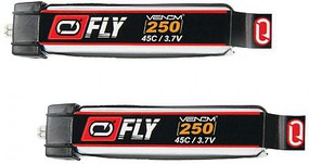 Venom LiPo 1S 3.7V 250mAh 45C MCX Fly (2) Venom LiPo 1S 3.7V 250mAh 45C MCX Fly (2)